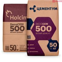 Белый портландцемент ПЦБ500Д0 (DecoCEM 500) 50 кг Holcim