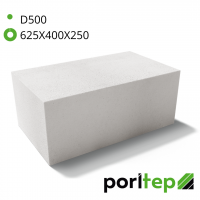 Стеновой блок D500 625Х400Х250 Poritep