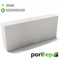 Перегородочный блок D500 625X50X250 Poritep