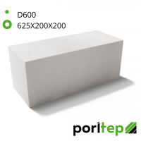 Стеновой блок PORITEP D600 625Х200Х200