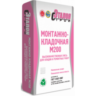 Сухая смесь Эталон Монтажно-кладочная М200 50 кг.